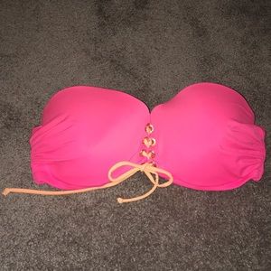 Victoria secret 34DD pink strapless bra balconette